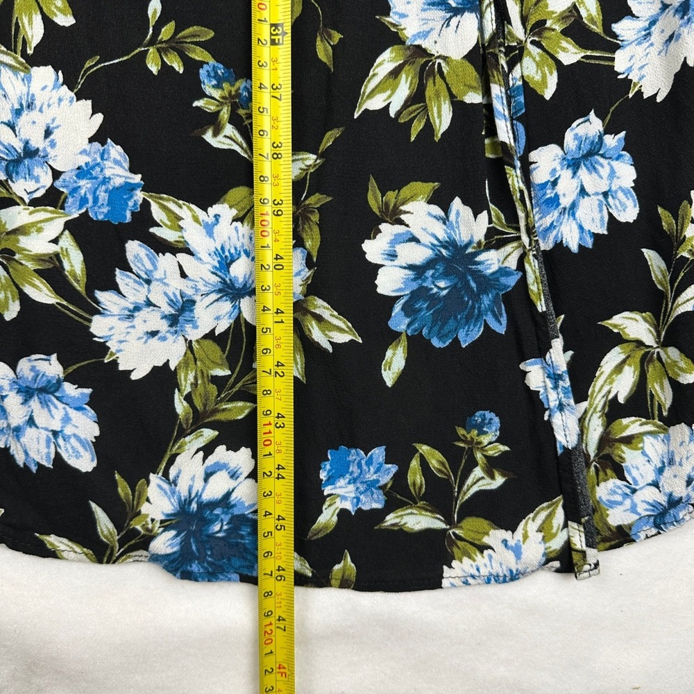 Banana Republic Blue Floral Midi Dress Cap Sleeve Keyhole Back 585951-01 Size 8 - Picture 6 of 14